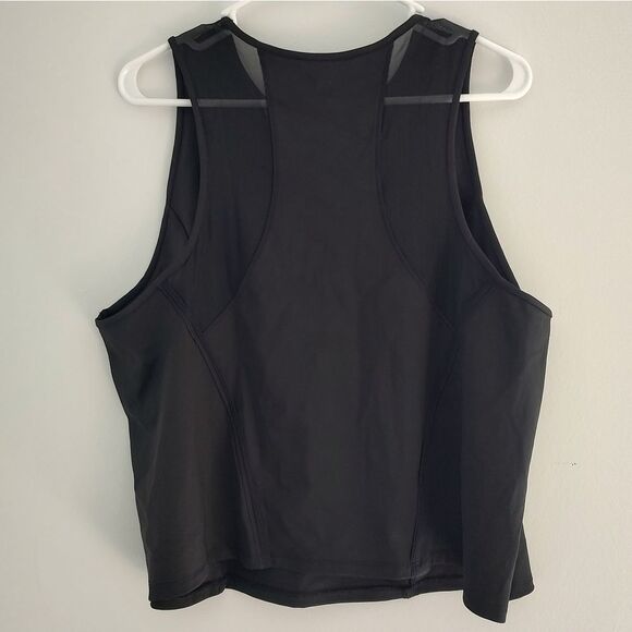 Members Mark Women's Size XL Black Work it Out Tank Top Shirt Cropped Sleeveless - Picture 2 of 5
